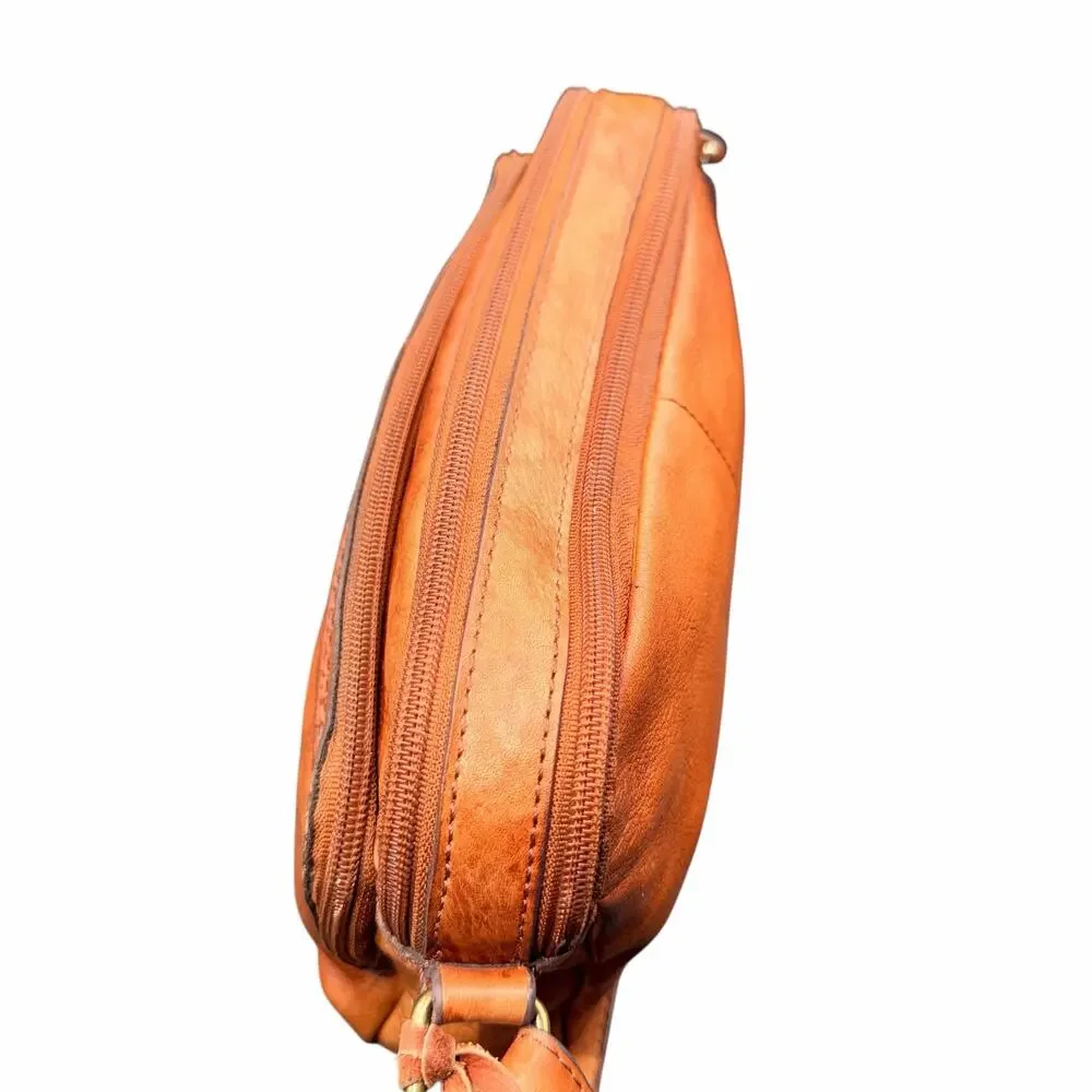 Born Brown Leather Crossbody Bag Small Vintage Boho Adjustable Strap